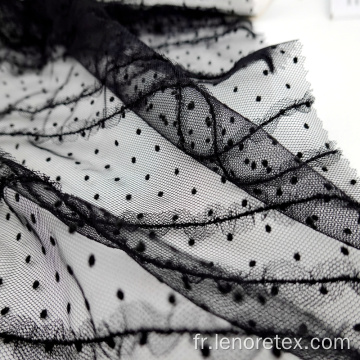 Tissu de tremblements en treillis noire de dentelle tricotée